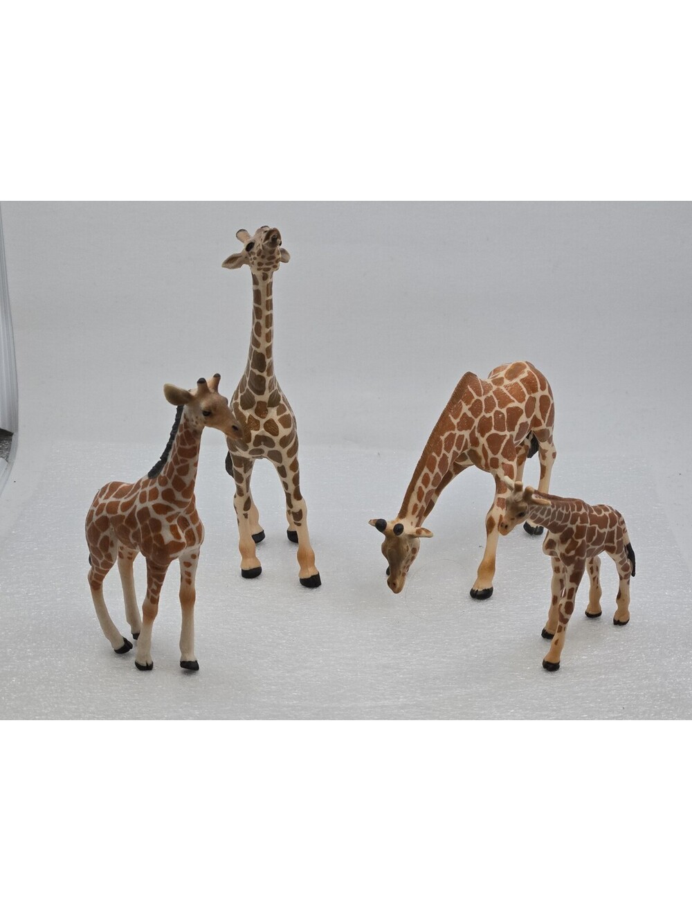 Schleich Giraffe Family Male Female and 2 Calfs In Very Good Condition